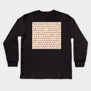 Watercolor dot to dot in fawn, orange and cream Kids Long Sleeve T-Shirt